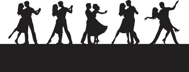 Couples dancing ballroom elegant silhouettes ballroom dancing romantic