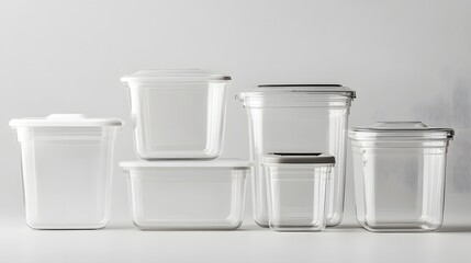 Clear Plastic Food Storage Containers Set Kitchen Organization Stackable Boxes