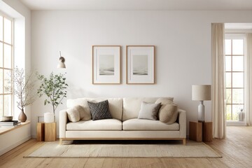 Naklejka premium Modern minimalist living room