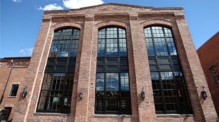 Naklejka premium Exterior of a renovated brick building