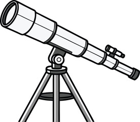 vector telescope icon for stargazing and research