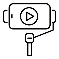 Conceptual icon of vlogging and digital content creation. Symbolizes video content creation and sharing via social media platforms like TikTok, Youtube and Instagram.