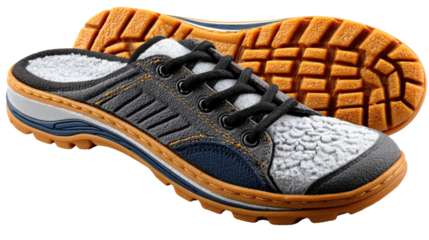 Sneakers in Focus: An intricate capture of stylish sneakers, showcasing textures and design elements, ready for everyday activities and walks.