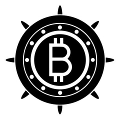 Bitcoin Symbol Silhouette Vector