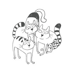 Sarcastic Cats – Funny Doodle Faces and Emotions