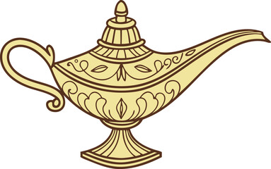 magic lamp icon arabic dream symbol on white background