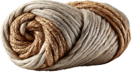 Knitted Yarn Texture: A studio shot showcases a ball of intricately knitted yarn with a captivating gradient effect. The composition emphasizes the texture and craft, making it perfect for crafting.