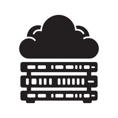 cloud server rack vector silhouette clip art logo design illustration