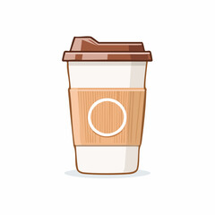 Flat vector of a takeaway coffee cup with label space, editable SVG with grouped layers and outlined text
