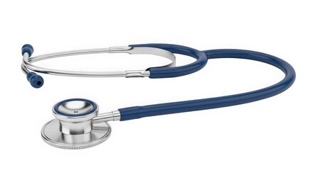 A blue stethoscope isolated on a transparent background