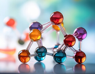 Molecular Model Illustration Representing Chemical and Biological Structures