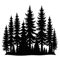 Obraz premium Black Pine Tree Vector