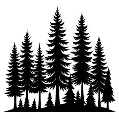 Black Pine Tree Vector