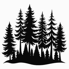 Obraz premium Black Pine Tree Vector