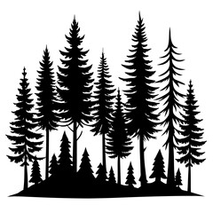 Obraz premium Black Pine Tree Vector