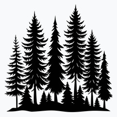 Obraz premium Black Pine Tree Vector