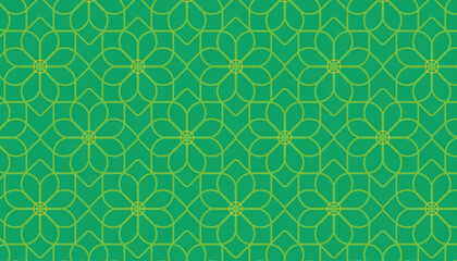 Intricate green geometric islamic pattern background texture