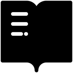 open book icon for user interface, user experience, website, application, printing, document, poster design, etc