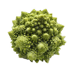 Close-up of a Romanesco broccoli head.  A vibrant green, textured sphere.  Small, pointed florets form intricate patterns