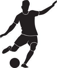 soccer player silhouette set