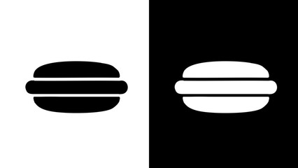 Simple Black and White Burger Icon.