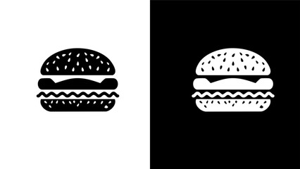 Burger Icon in Black and White.