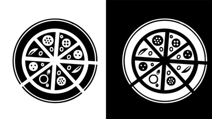 Delicious Pizza Slices Black and White Design.