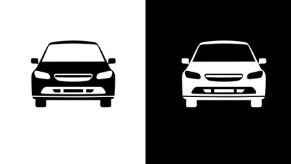 Simple Car Silhouette Front View.