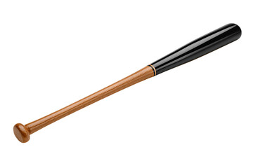 Closeup of a wooden baseball bat isolated on a transparent background