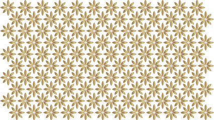 Fototapeta premium Golden Floral Pattern on Transparent Background Decorative Design Element Texture Art