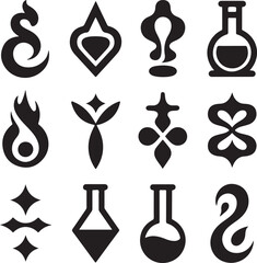 Abstract geometric silhouette design with vibrant color accents and bold typography