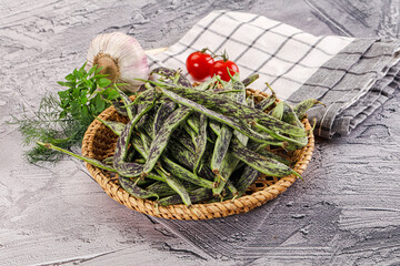 Fresh raw young green beans