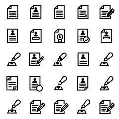 Contract & Agreement Clip Art – Signature, Stamp, Document, Pen, Notary – Professional Vector Set for Legal Documents, Business Proposals & Corporate Branding