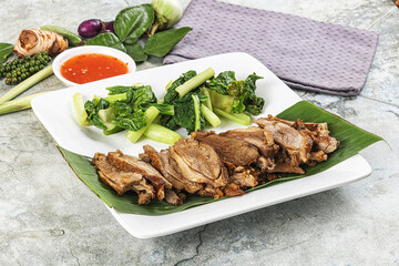 Asian cuisine Baked duck breast