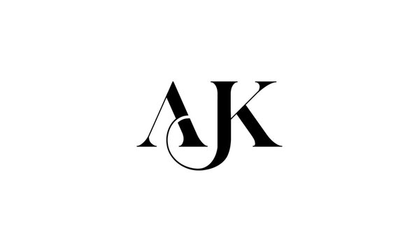 AK initial letters, monogram logo