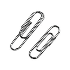  The Dance of Metal A Duo of Paper Clips. On white and transparent background