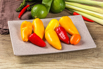 Small baby bell pepper heap