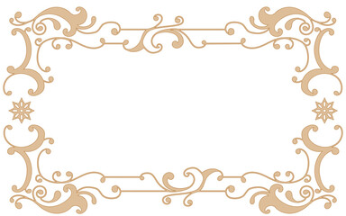 銅色風の手描き装飾枠。