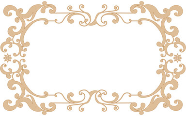 銅色風の手描き装飾枠。