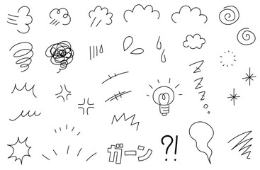 手描きの漫符セット