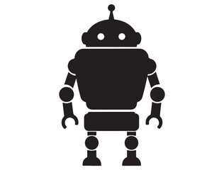 Naklejka premium ROBOT ICON SILHOUETTE