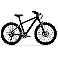 Fototapeta premium Rugged Mountain Bike Silhouette Vector - Off-Road Cycling and Adventure Symbol
