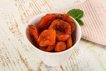 Dry sweet ripe aprocots heap