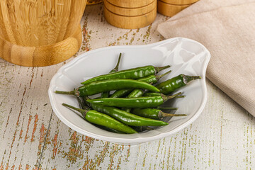 Hot spicy green chili pepper
