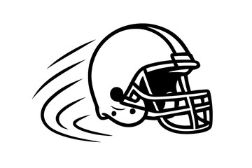 Fototapeta premium Dynamic American Football Helmet with Motion Blur Icon Vector