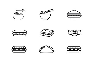 set of food icons