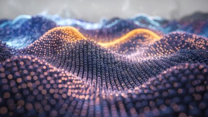 Intricate network of illuminated spheres creating a mesmerizing abstract landscape