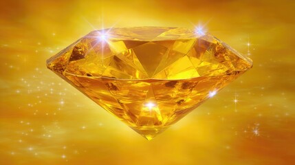 A luminous, golden gem radiates light.