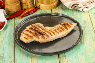 Grilled Turkey fillet breast served sauce