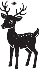 Festive reindeer with a bright red nose in a snowy scene isolated on transparent background